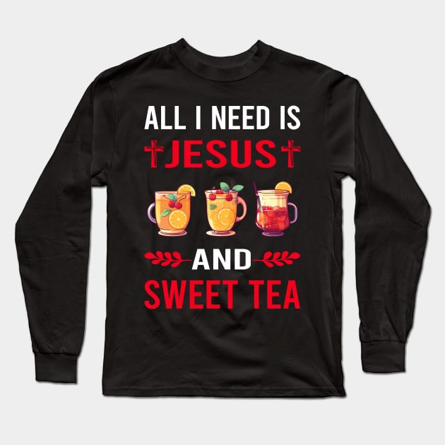 I Need Jesus And Sweet Tea Long Sleeve T-Shirt by Good Day